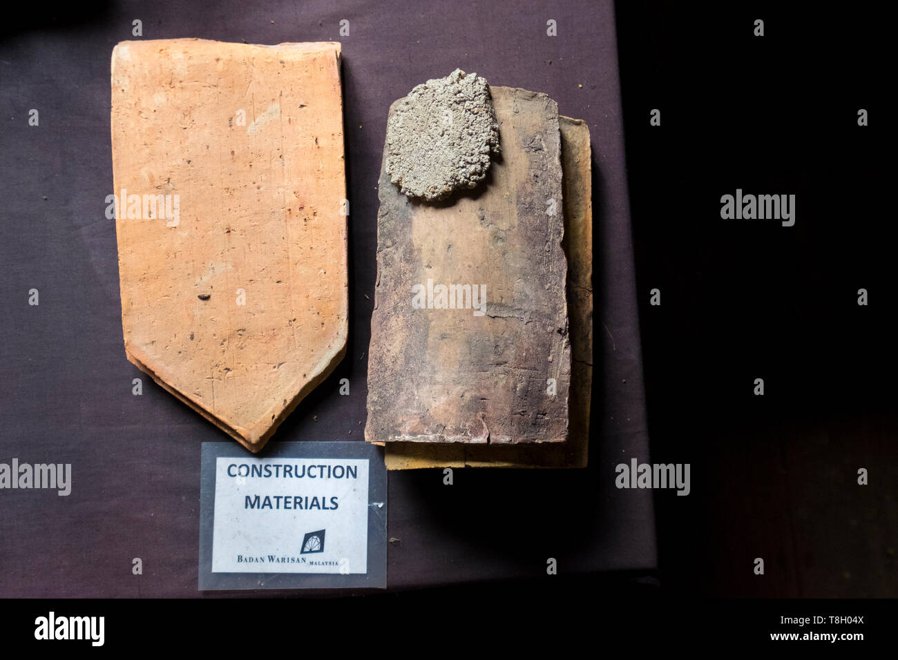 Detail of the clay roof tile used at the historic traditional Malay