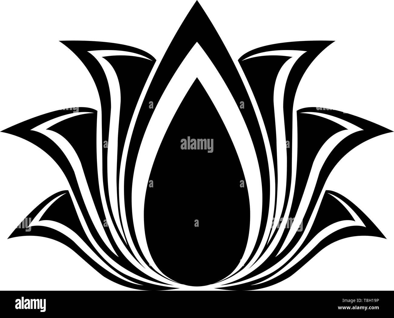 abstract vector lotus flower silhouette for design Stock Vector Image ...