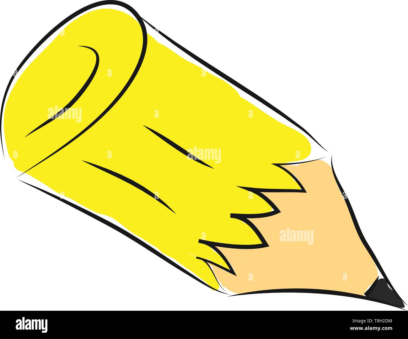 Pencil hand drawn design, illustration, vector on white background. Stock Vector