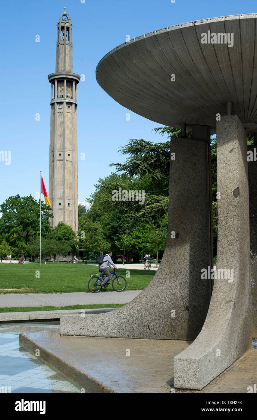 France, Isere, Grenoble, Paul Mistral Park, Perret tower first tower