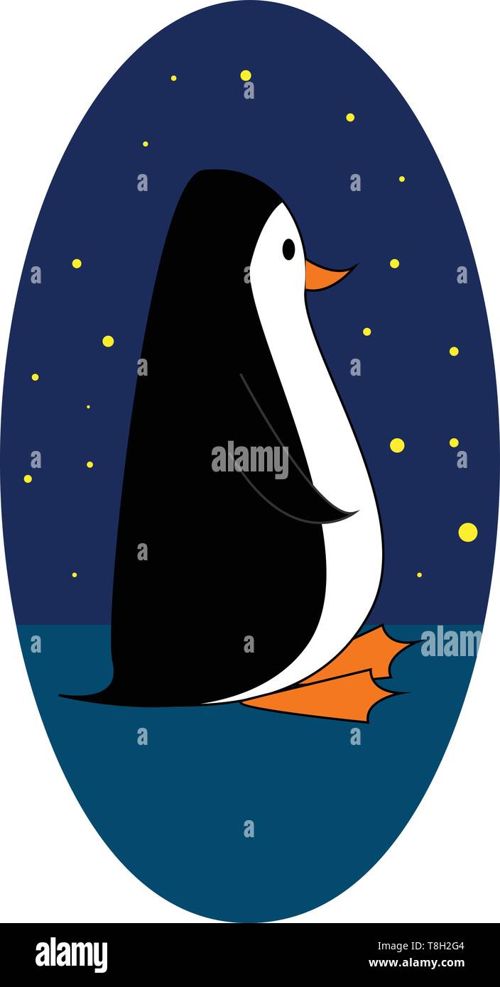 Penguin hand drawn design, illustration, vector on white background ...