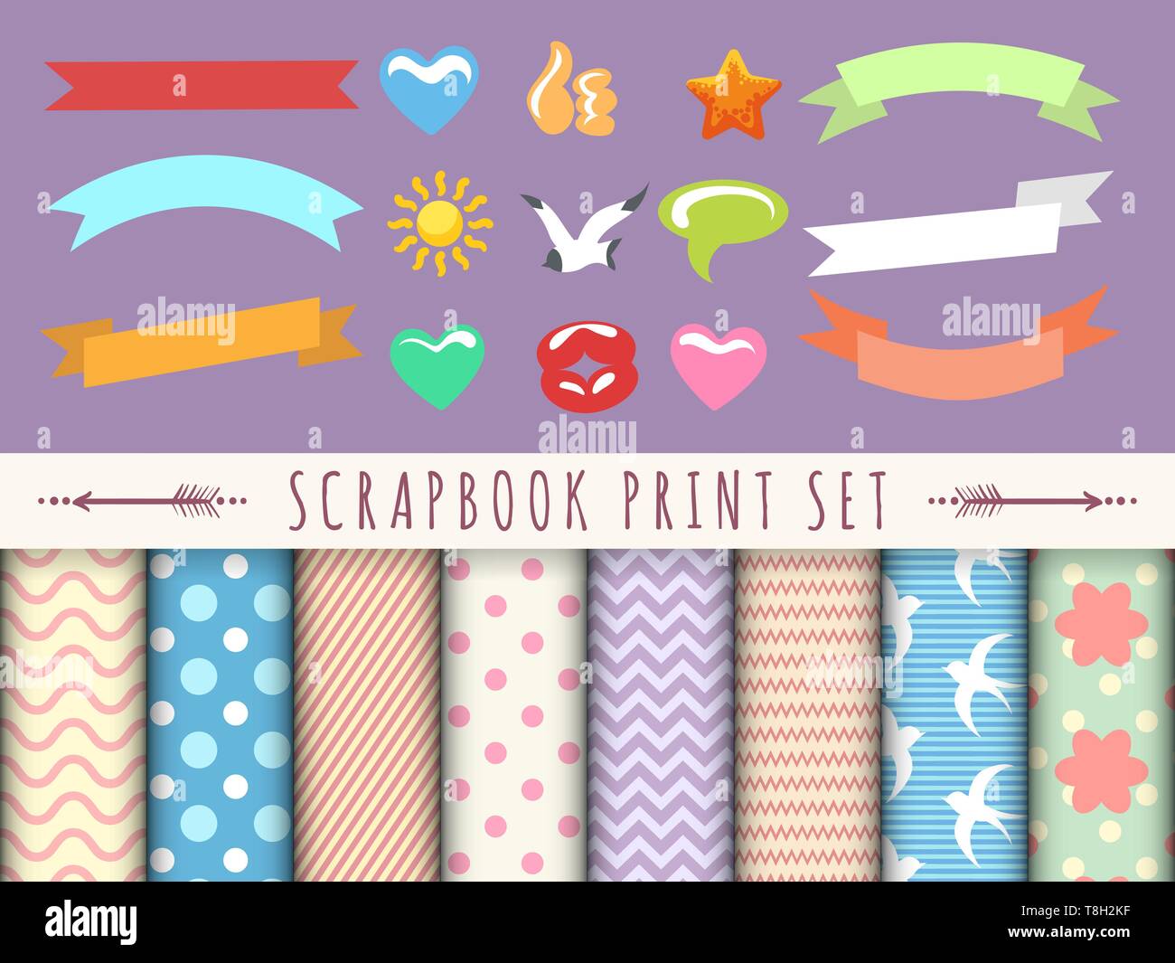 Scrapbook Kid Collection Baby Vintage Scrap Elements For Boy And