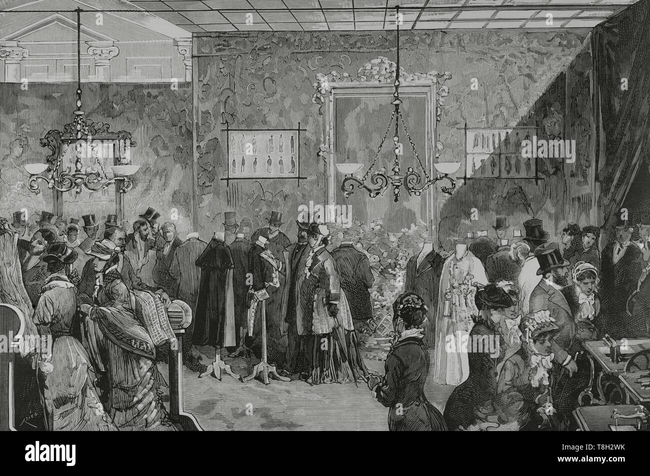 España. Madrid. Exposición de prendas de vestir, celebrada por la Sociedad  de Maestros de Sastre \