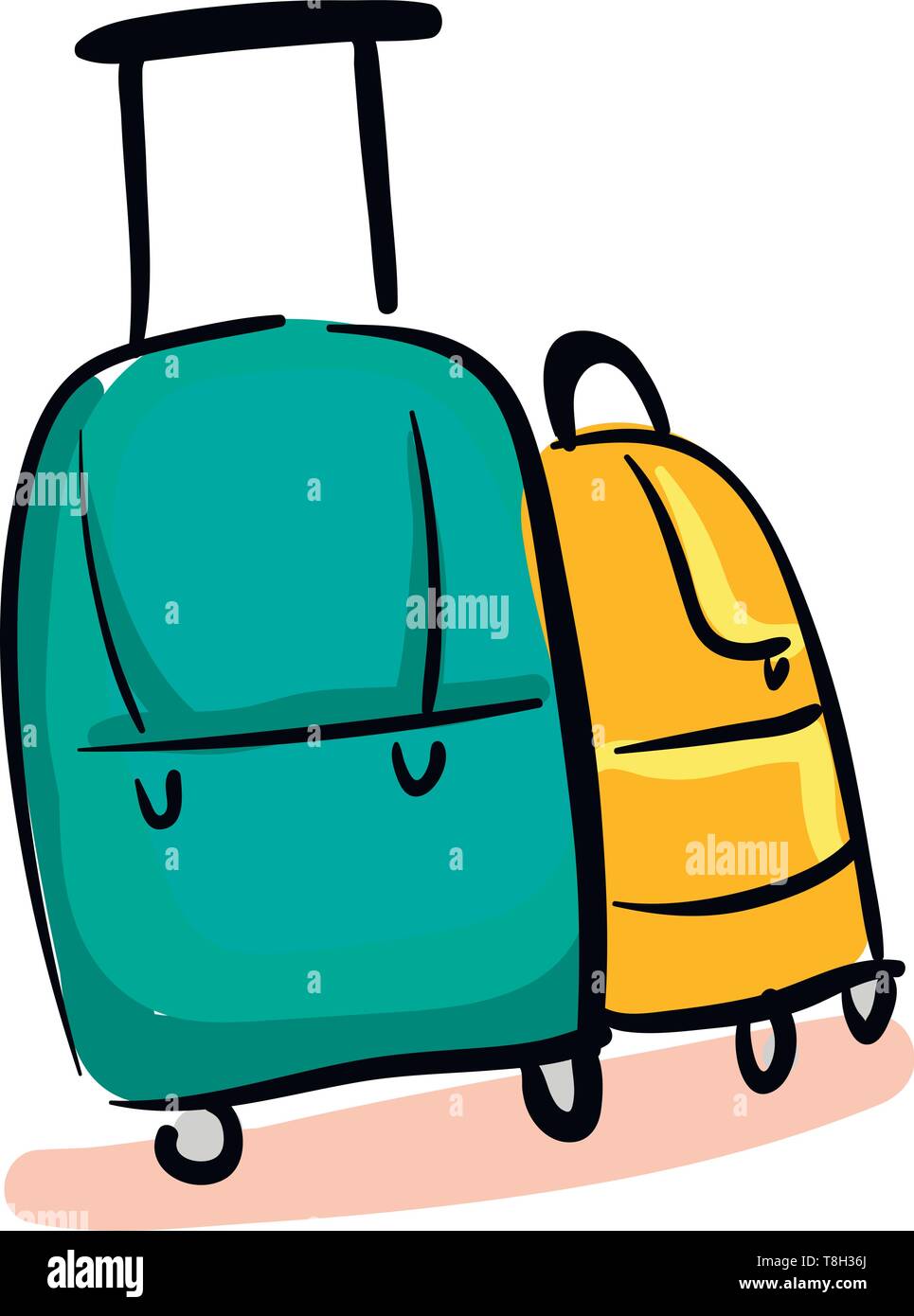 Suitcase hand drawn design, illustration, vector on white background Stock Vector Image & Art