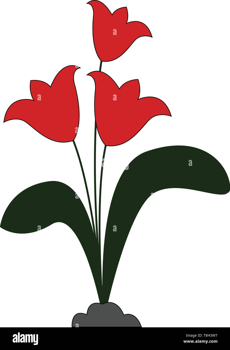 Flowers hand drawn design, illustration, vector on white background ...