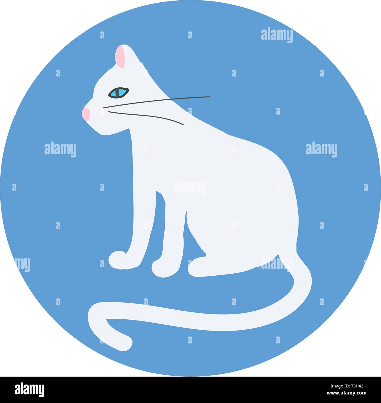 Cat hand drawn design, illustration, vector on white background Stock ...