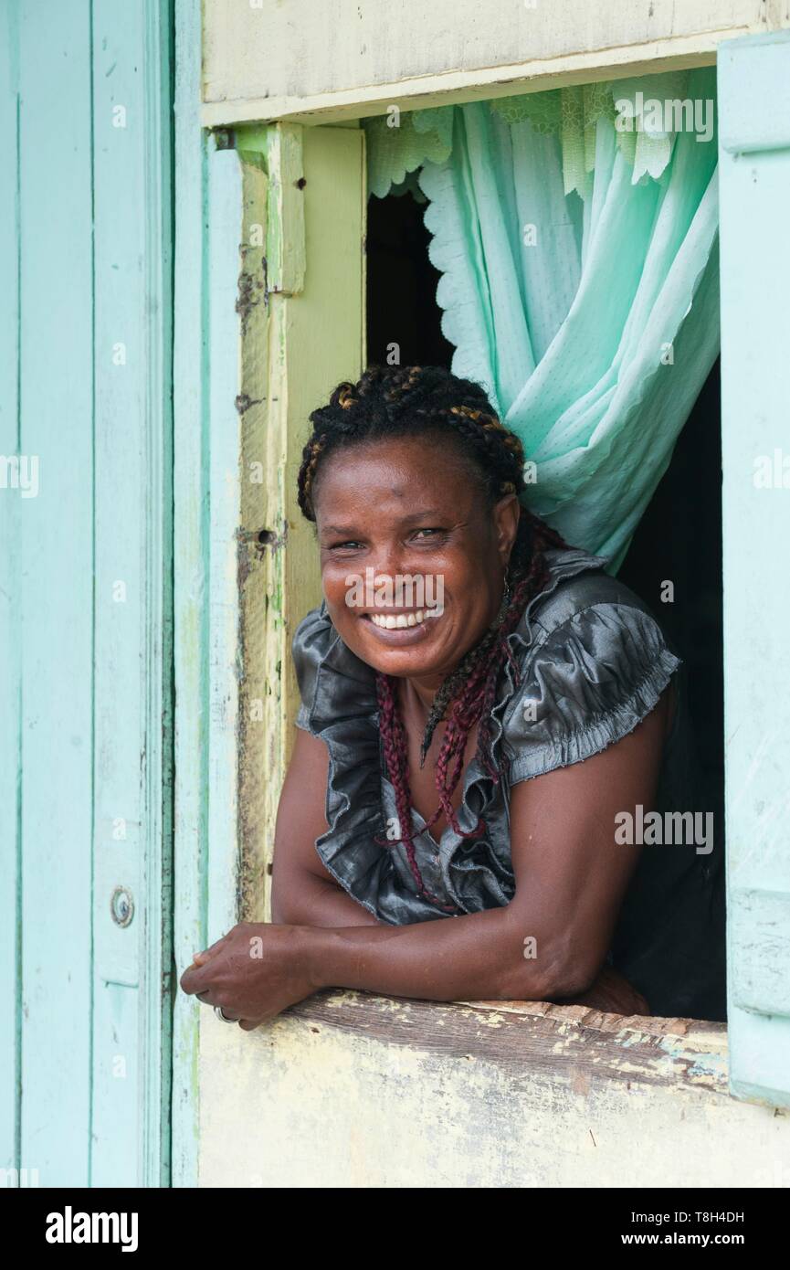 France, French Guiana, Saint Laurent du Maroni, portrait of a woman Stock Photo