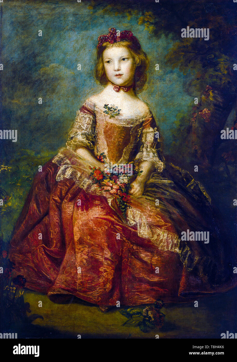 Sir Joshua Reynolds, Lady Elizabeth Hamilton, portrait painting as a young girl, 1758 Stock Photo