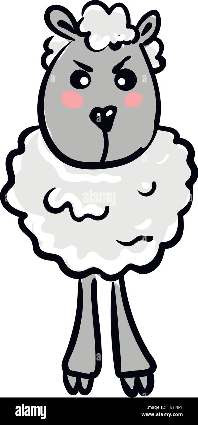 A funny cartoon of a sheep which is very angry , vector, color drawing or  illustration Stock Vector Image & Art - Alamy