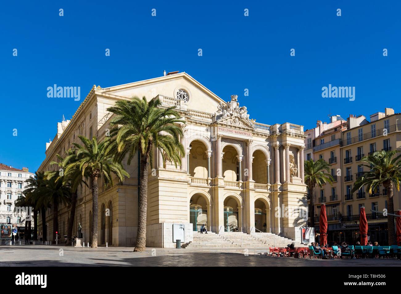 France, Var, Toulon, place Victor Hugo, the opera, former City Theatre Stock Photo