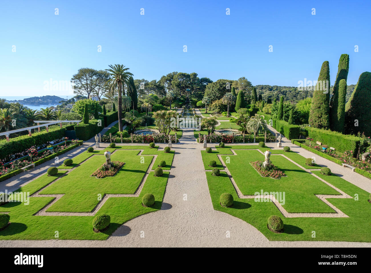 France, Alpes Maritimes, Saint Jean Cap Ferrat, villa and gardens ...