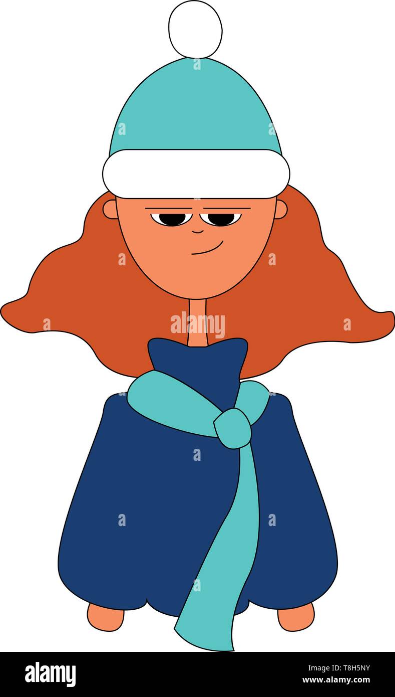 scarf girl clipart coloring