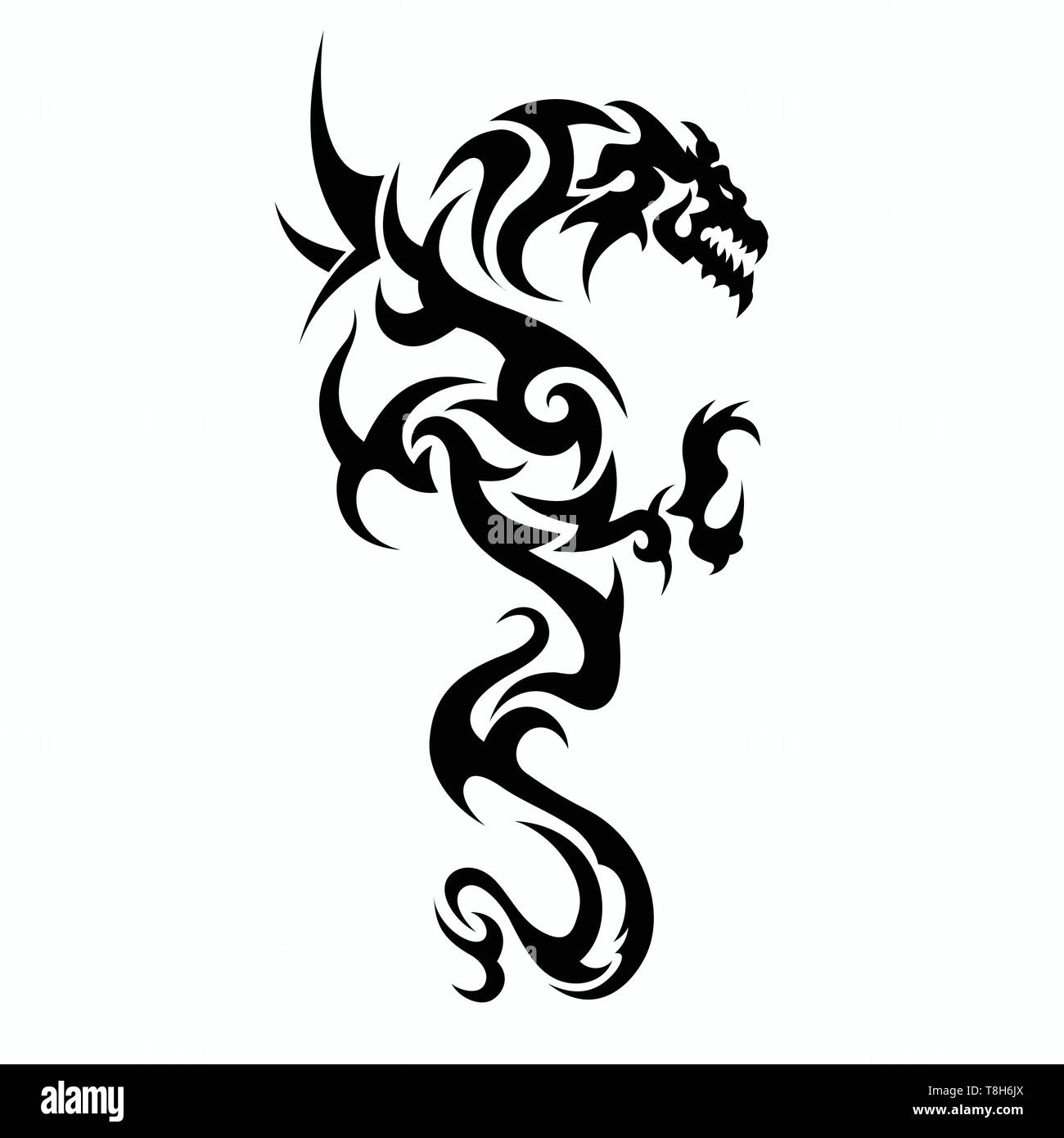 Dragon vectors for tattoo designs, t-shirt designs, logos, symbols, easy to  apply Stock Vector Image & Art - Alamy
