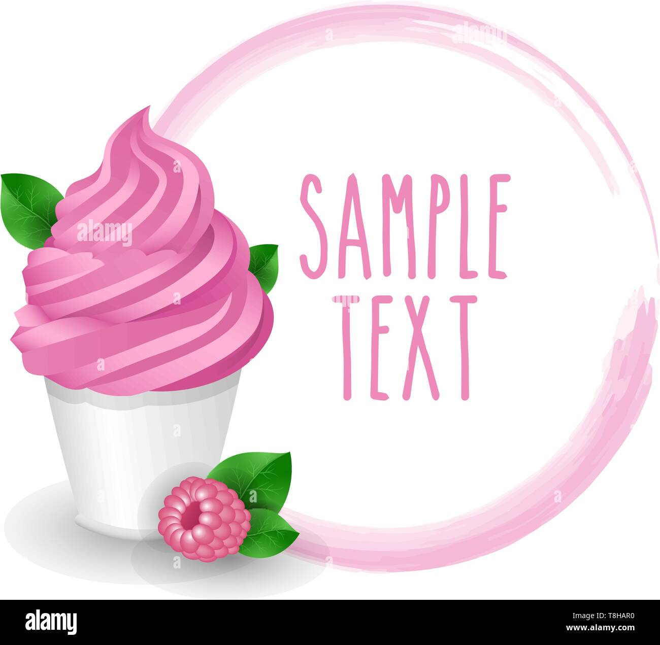 Soft ice cream mug variety raspberry vector icon with white background Stock Vector