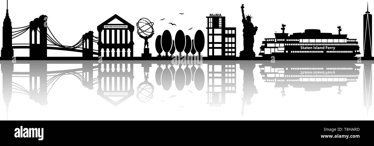 new york skyline vector silhouette Stock Vector Image & Art - Alamy