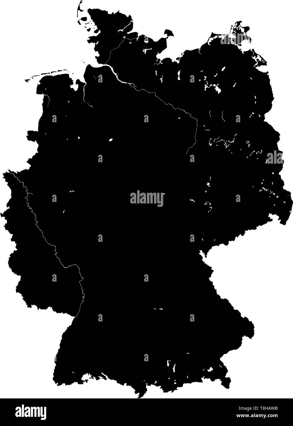 germany map vector black white Stock Vector
