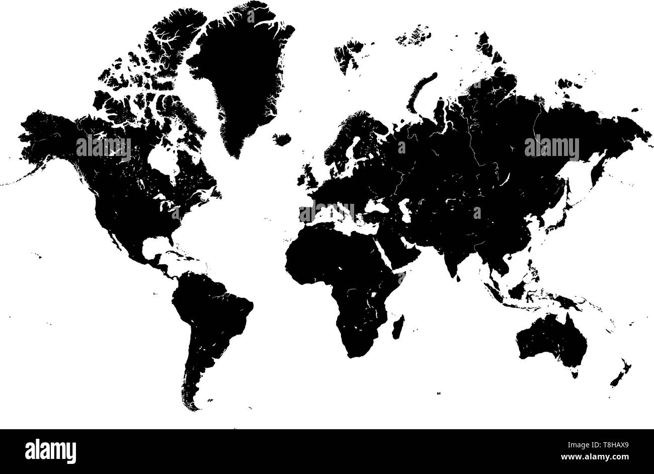 detailed world map countries vector Stock Vector