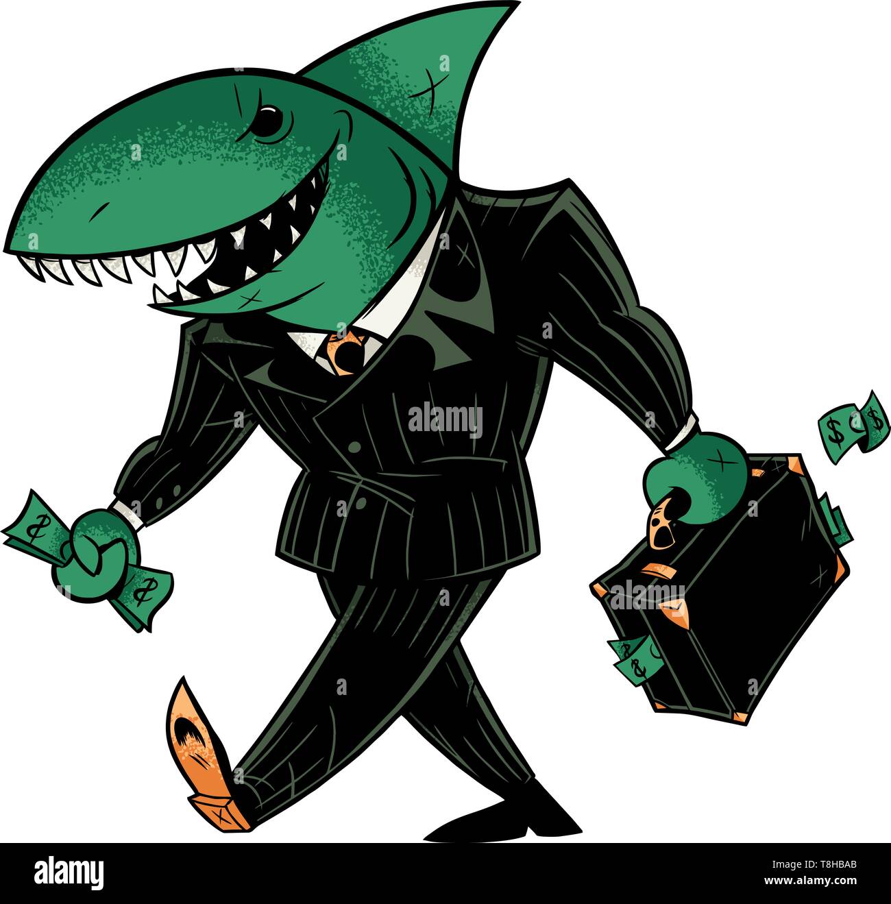 Business Shark Dark Suit Stock Vector