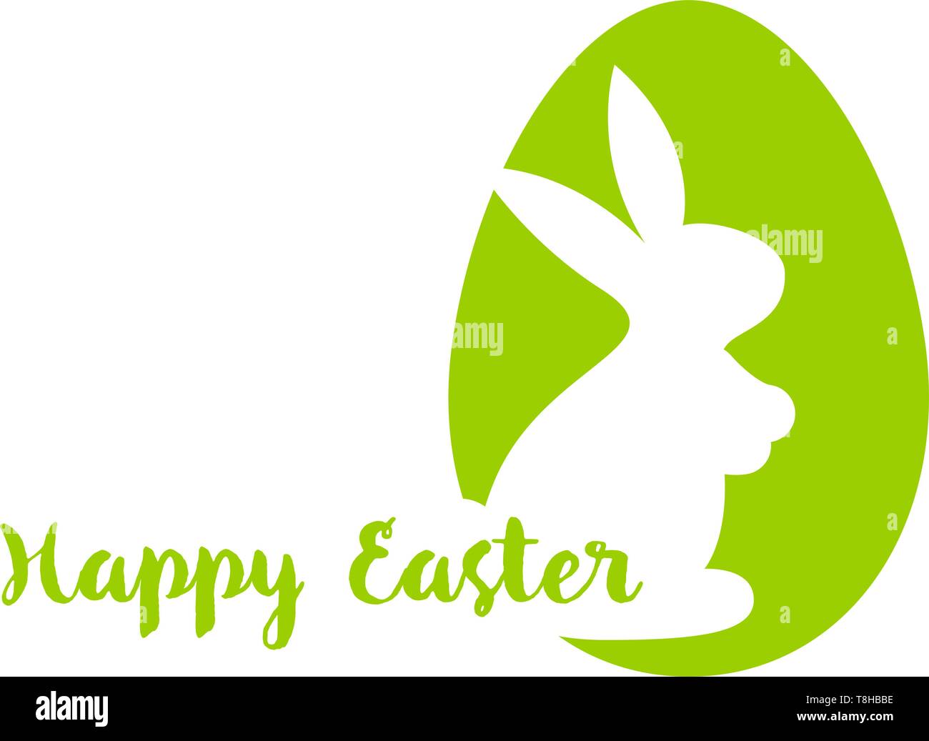 easter bunny with easter egg silhouette Stock Vector