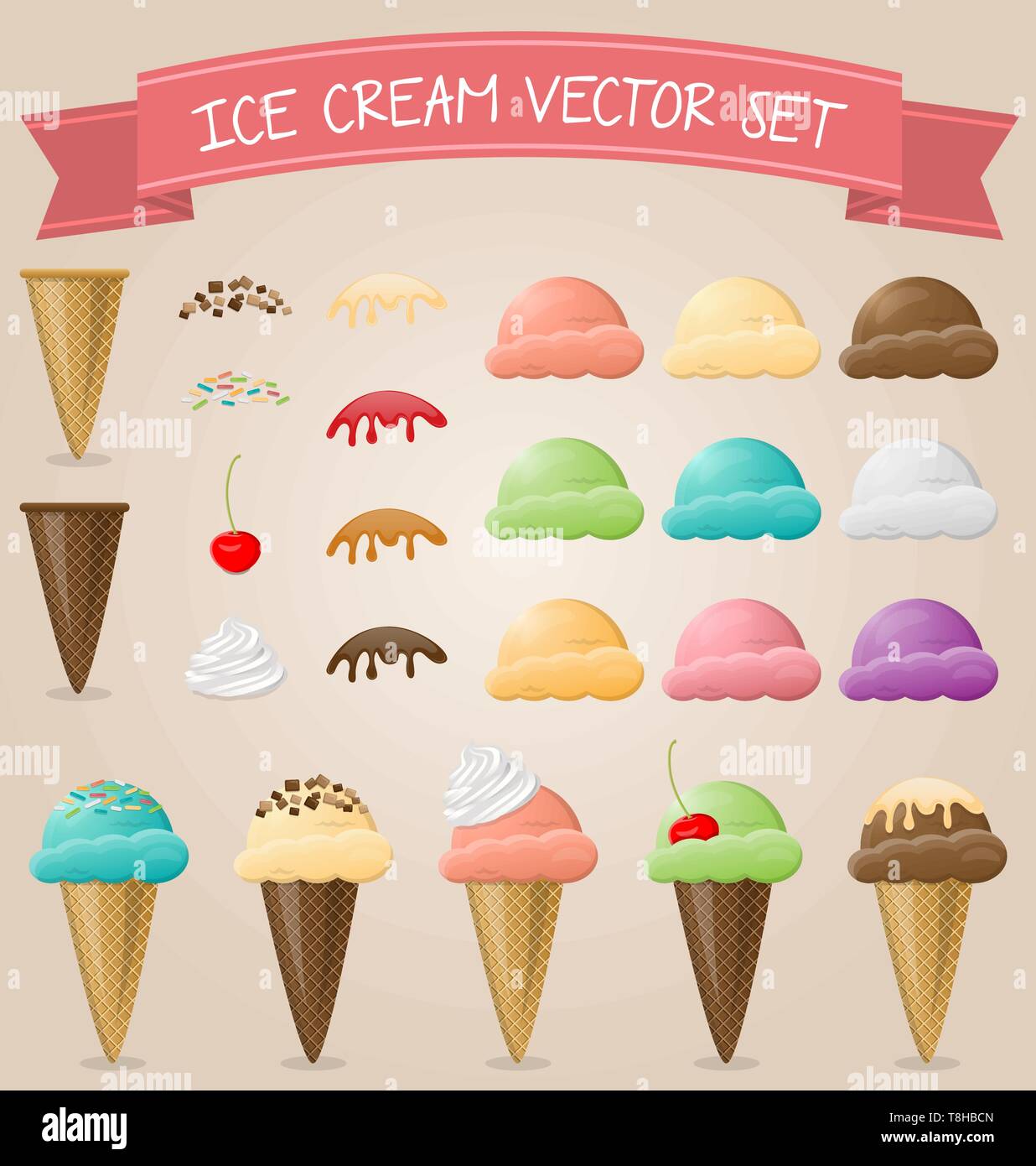 ice cream vector set Stock Vector