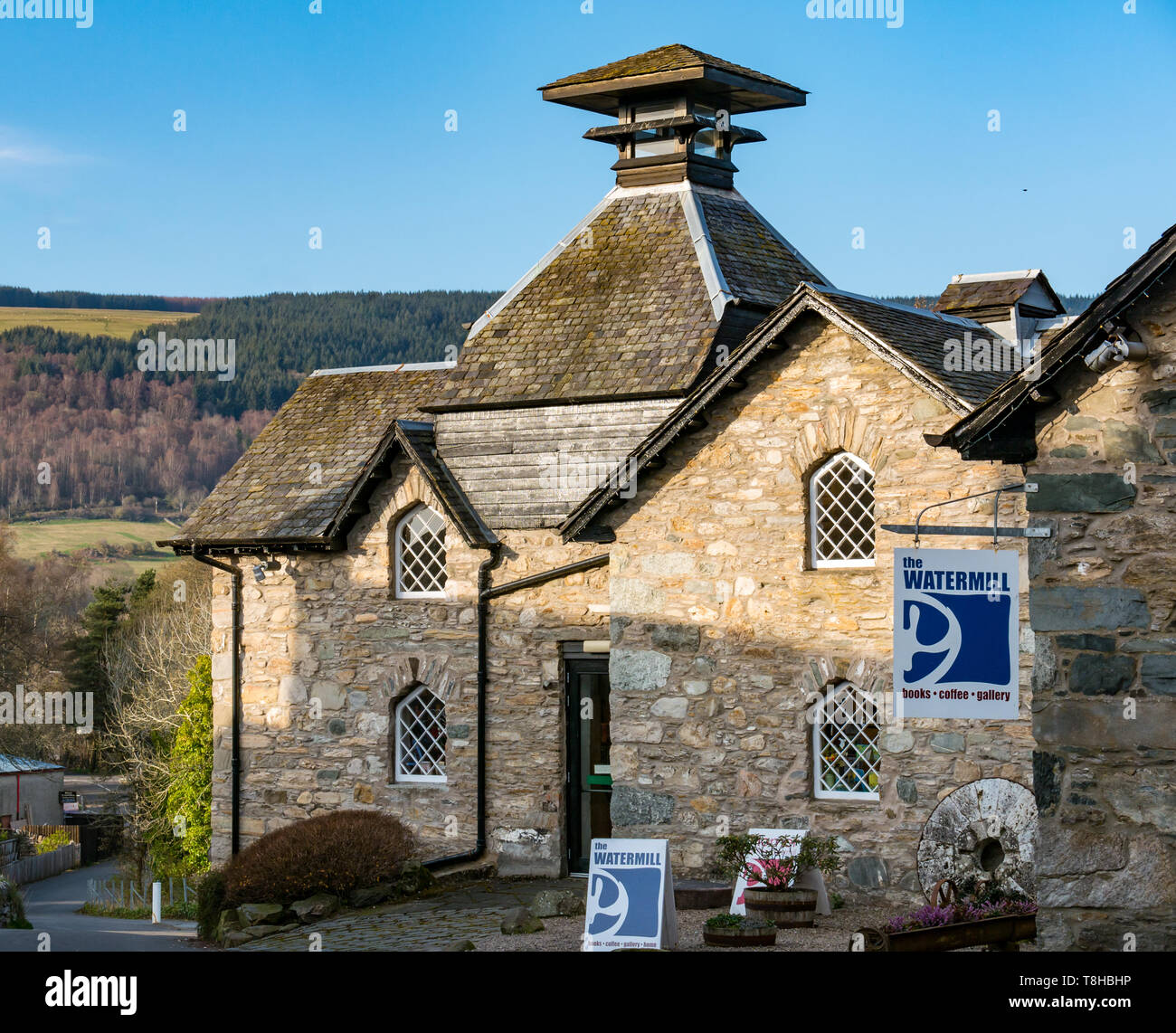 Aberfeldy Watermill Bookshop and Cafe, Aberfeldy, Perthshire, Scotland, UK Stock Photo