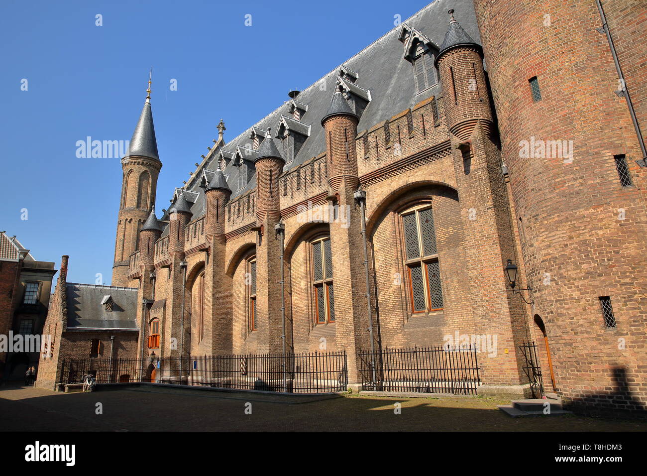 The external facade of the Ridderzaal (Knight's Hall), which forms the ...