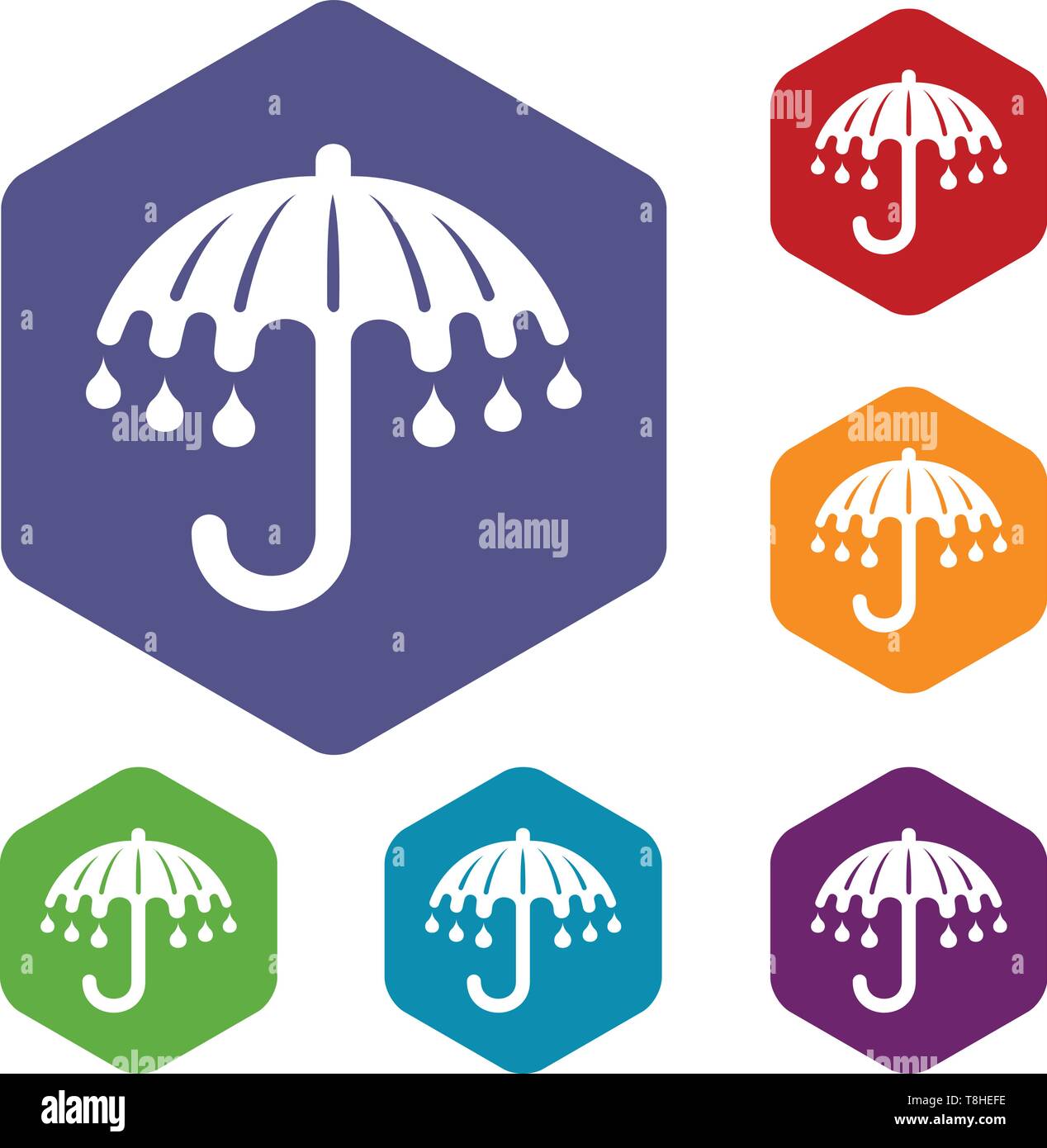 Wet umbrella icons vector hexahedron Stock Vector Image & Art - Alamy