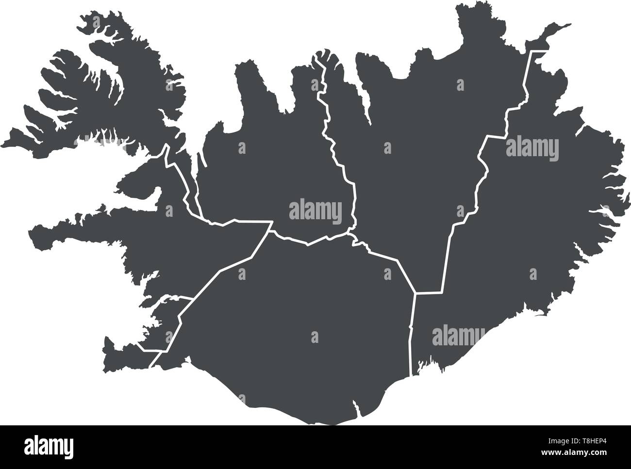 iceland map Stock Vector