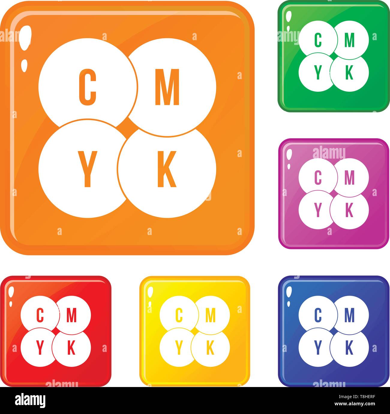 CMYK circles icons set vector color Stock Vector Image & Art - Alamy
