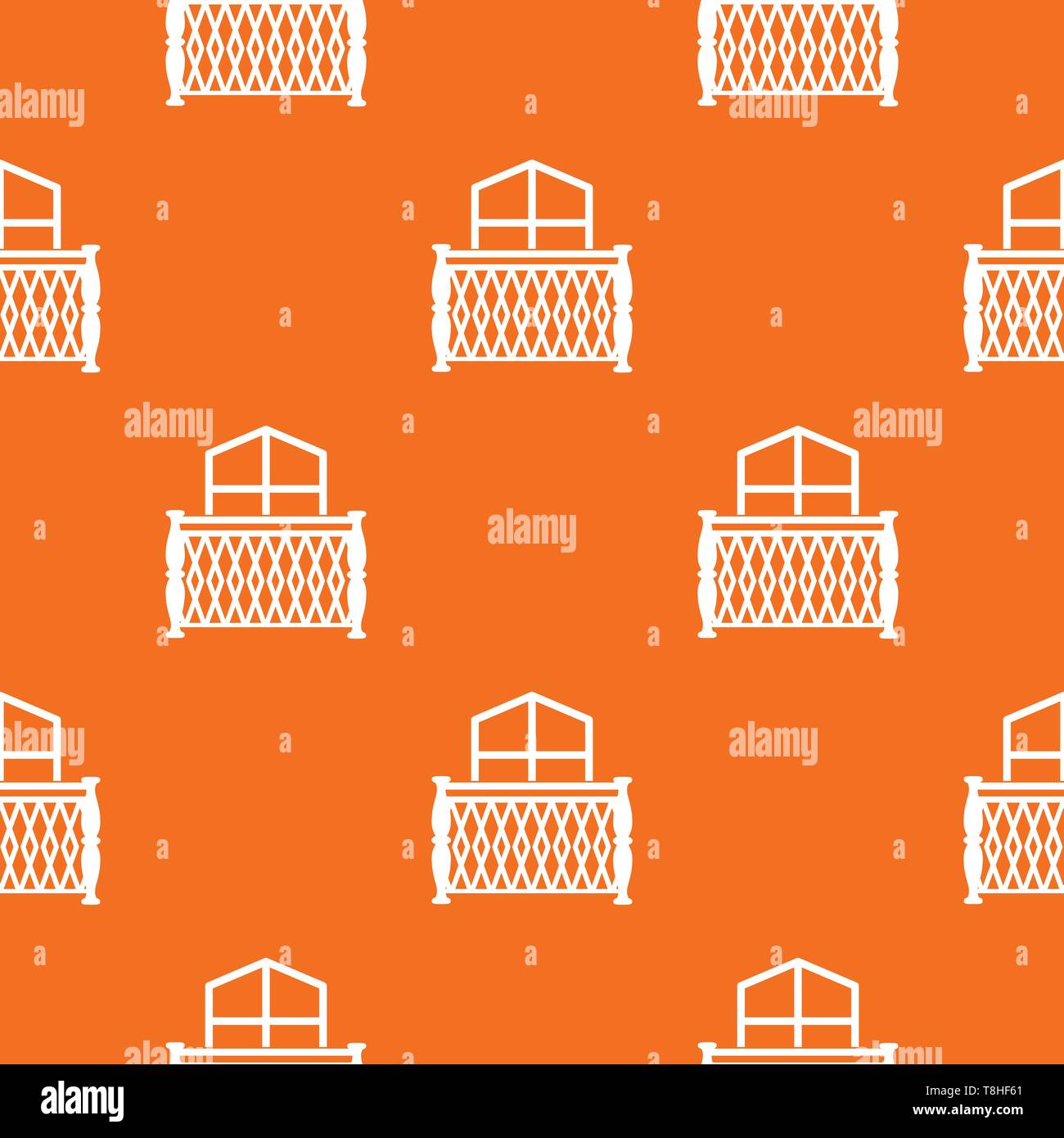 Balcony pattern vector orange Stock Vector