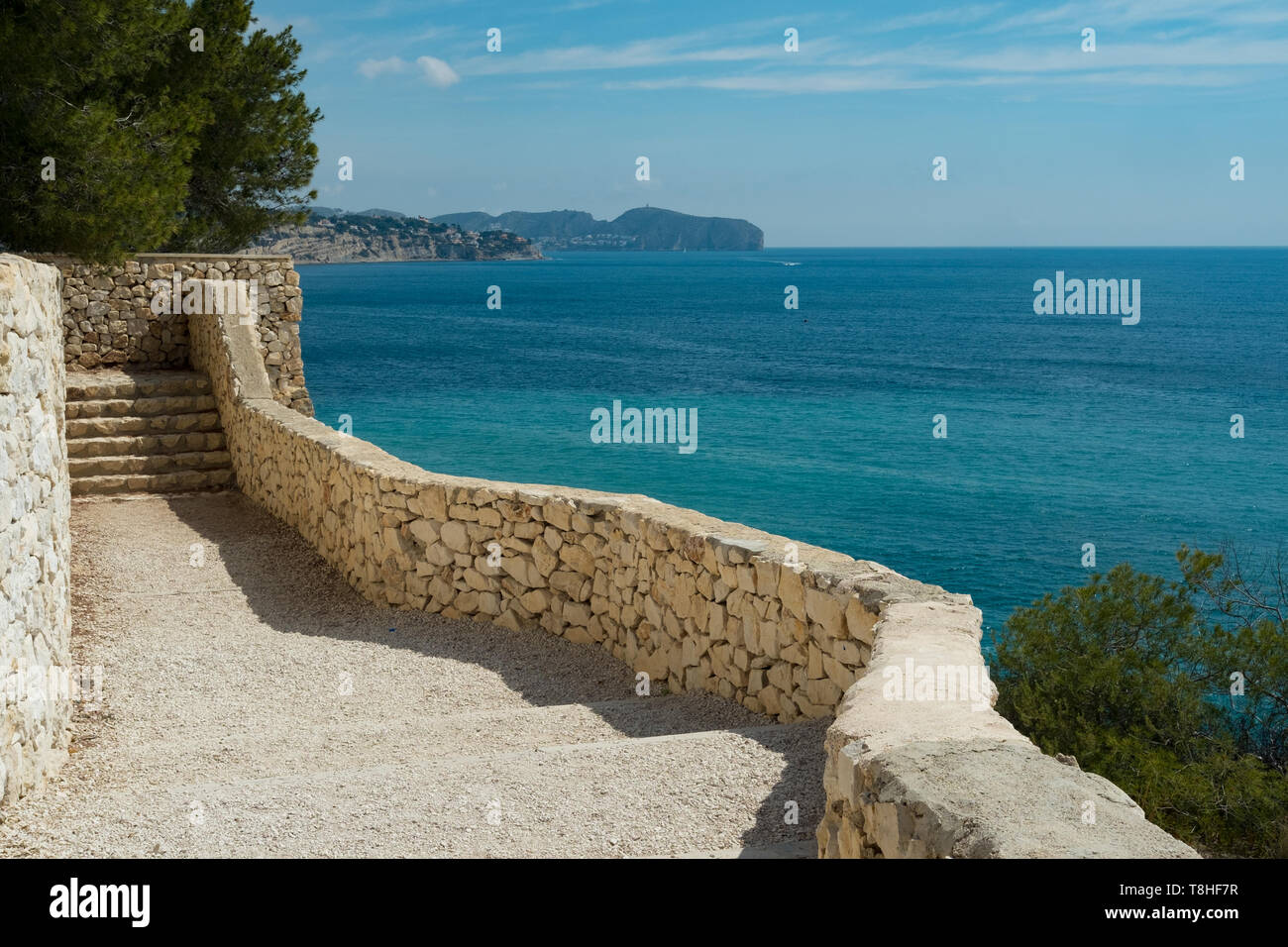 Scenic footpath alowing for exensive walking on Benisa coast, Costa Blanca,  Spain Stock Photo - Alamy