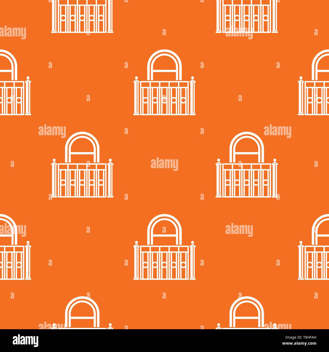Building balcony pattern vector orange Stock Vector