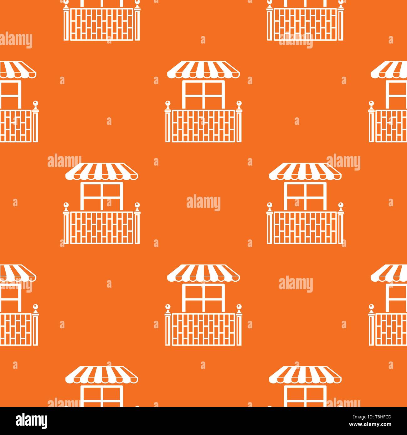 Shop balcony pattern vector orange Stock Vector