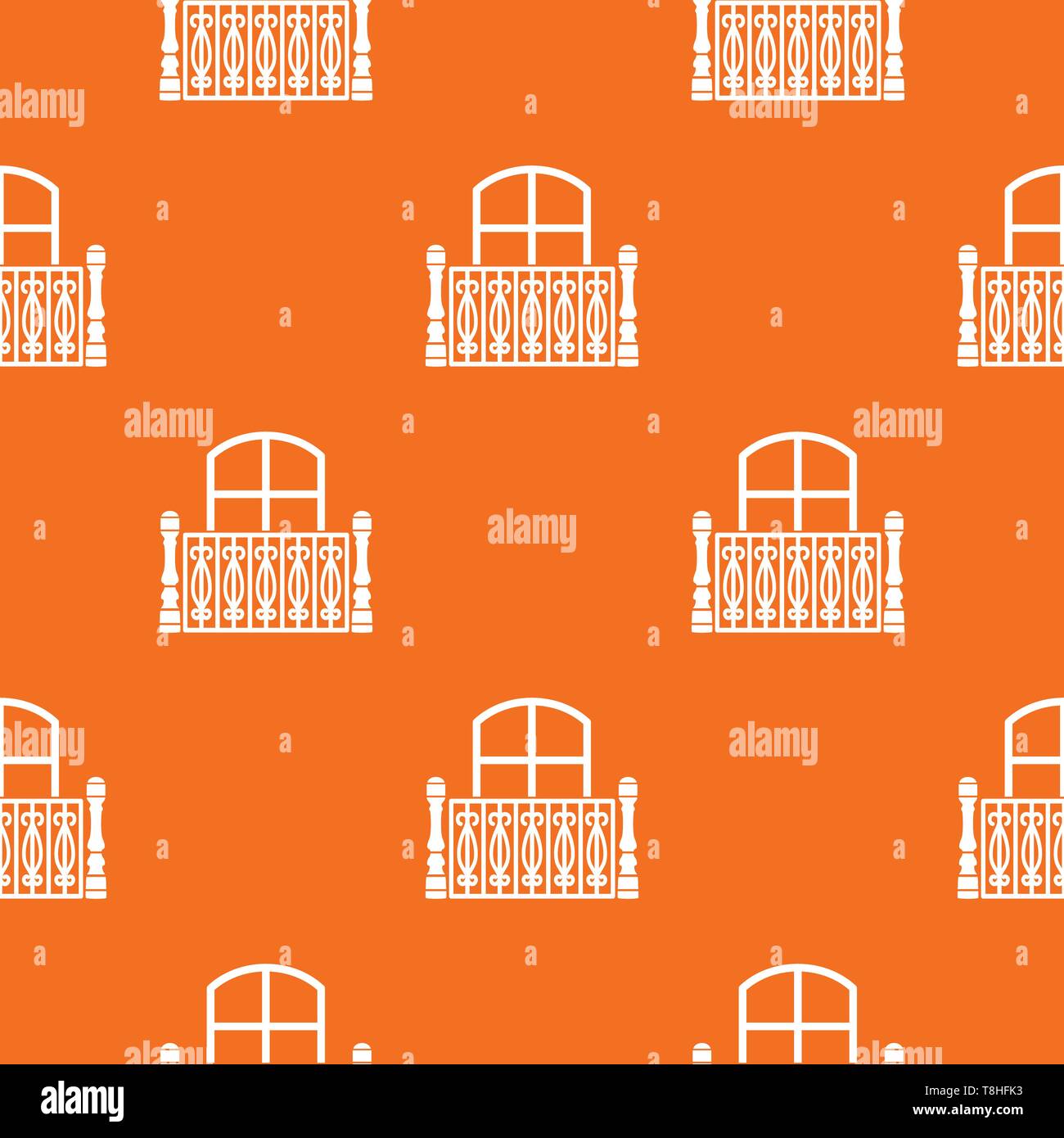 Flat balcony pattern vector orange Stock Vector