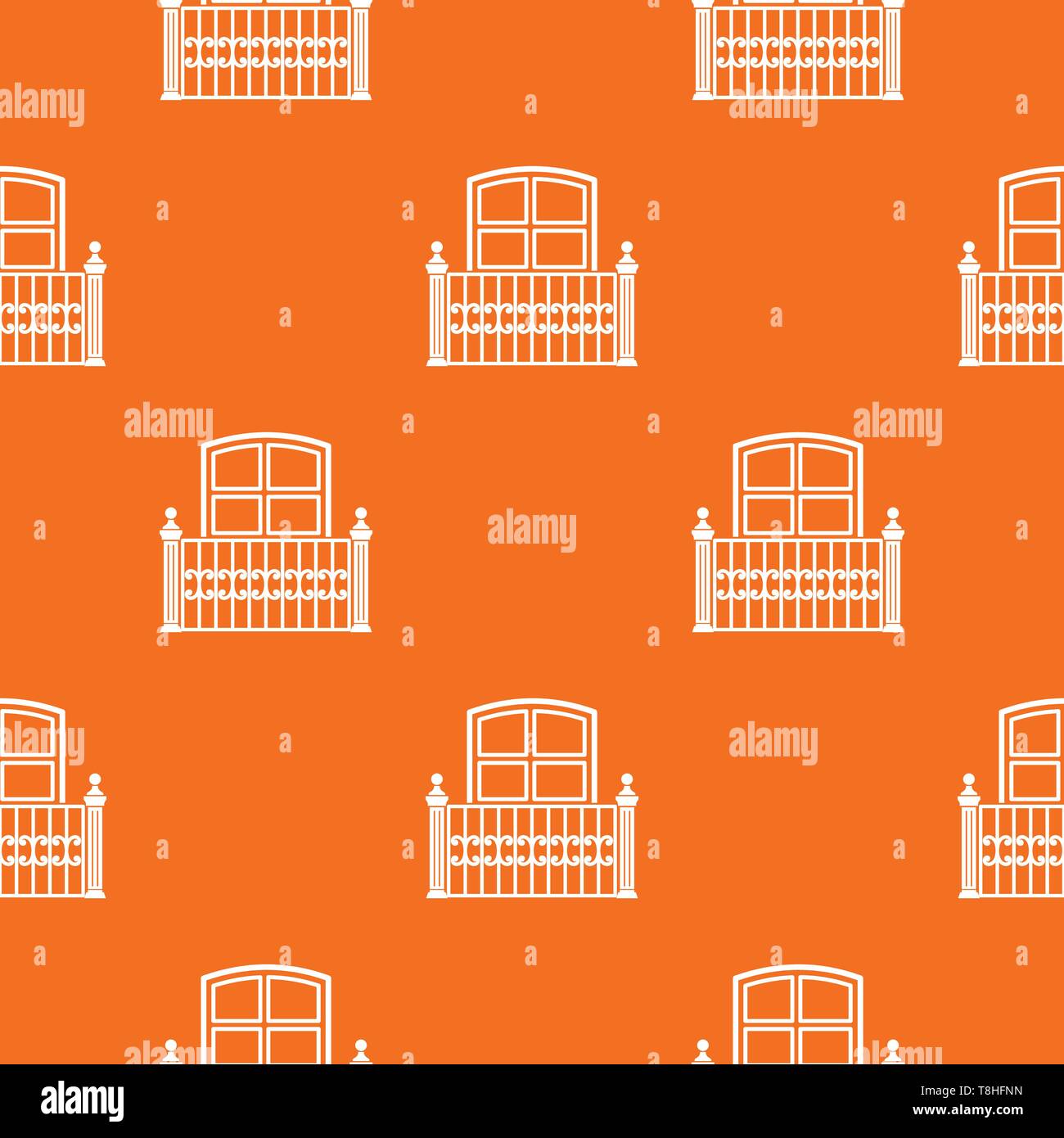 Window balcony pattern vector orange Stock Vector