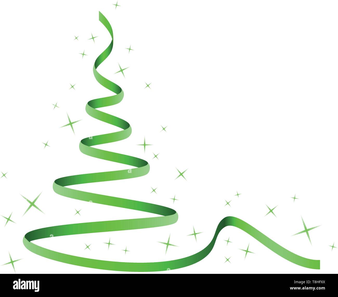 green ribbon christmas tree isolated Stock Vector Image & Art - Alamy