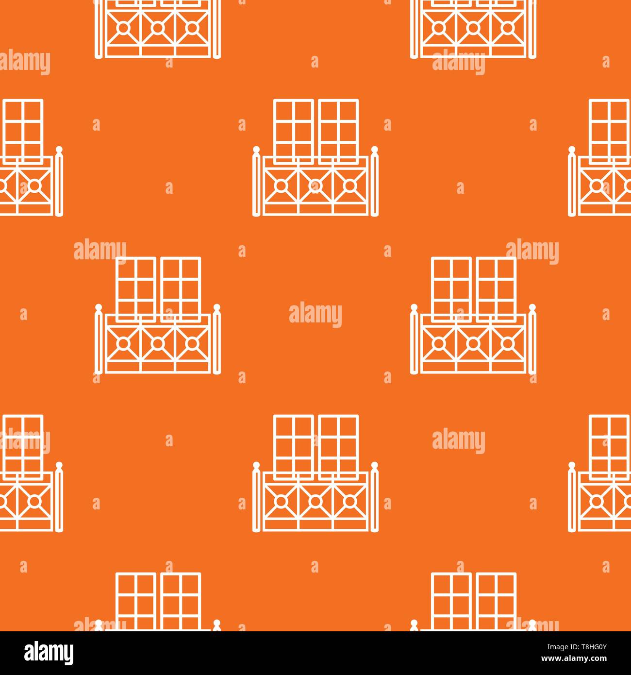 Double balcony pattern vector orange Stock Vector