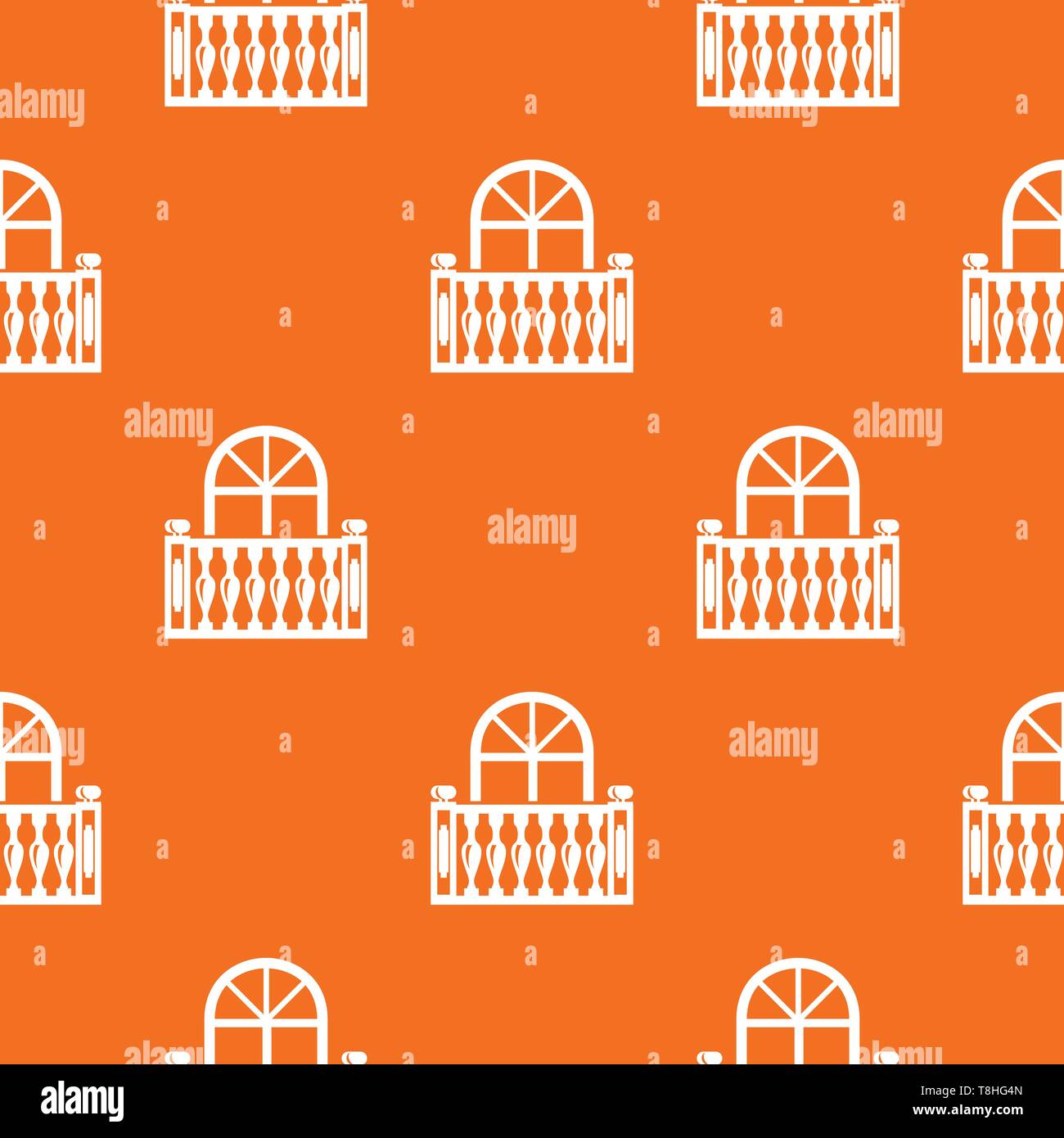 Panoramic balcony pattern vector orange Stock Vector