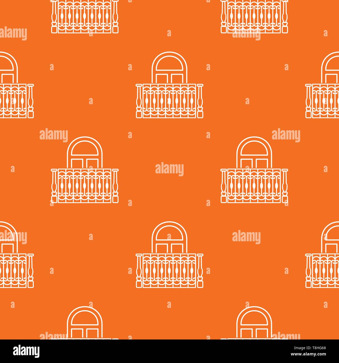 Design of balcony pattern vector orange Stock Vector