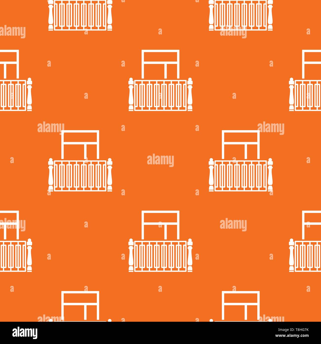 Square balcony pattern vector orange Stock Vector
