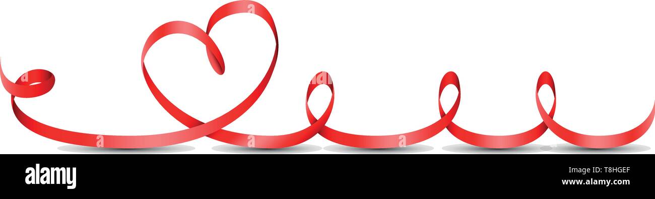 Love ribbon heart Stock Vector Images - Alamy