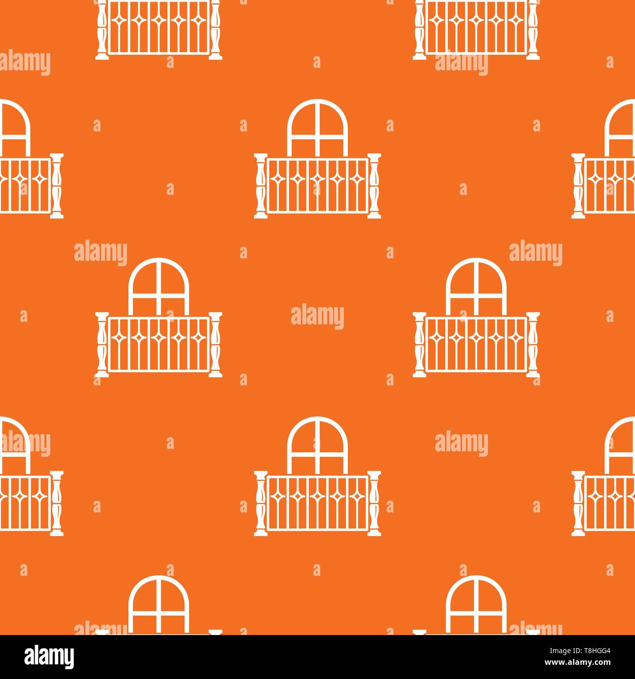 Apartment balcony pattern vector orange Stock Vector