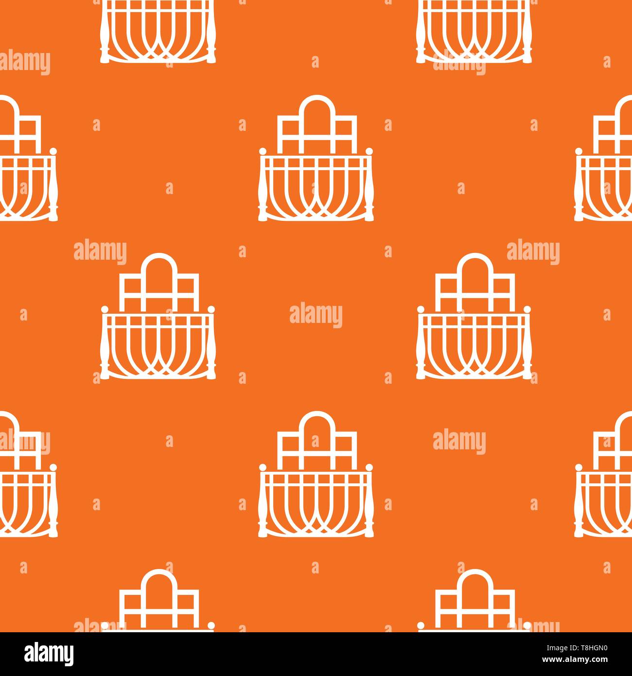 Luxury balcony pattern vector orange Stock Vector