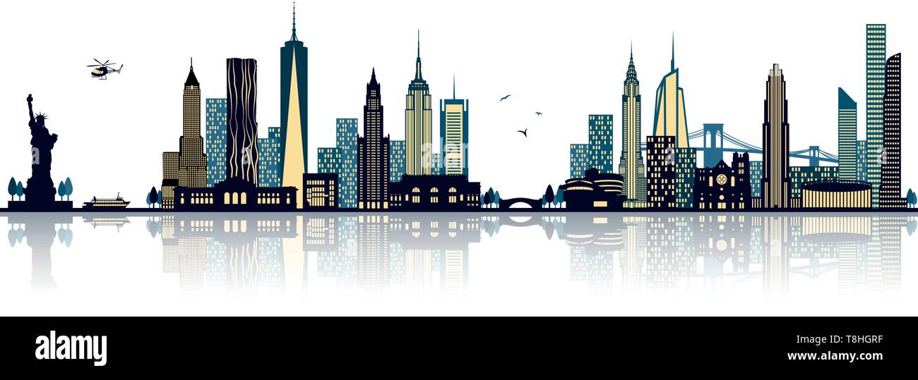 New York skyline Stock Vector Image & Art - Alamy