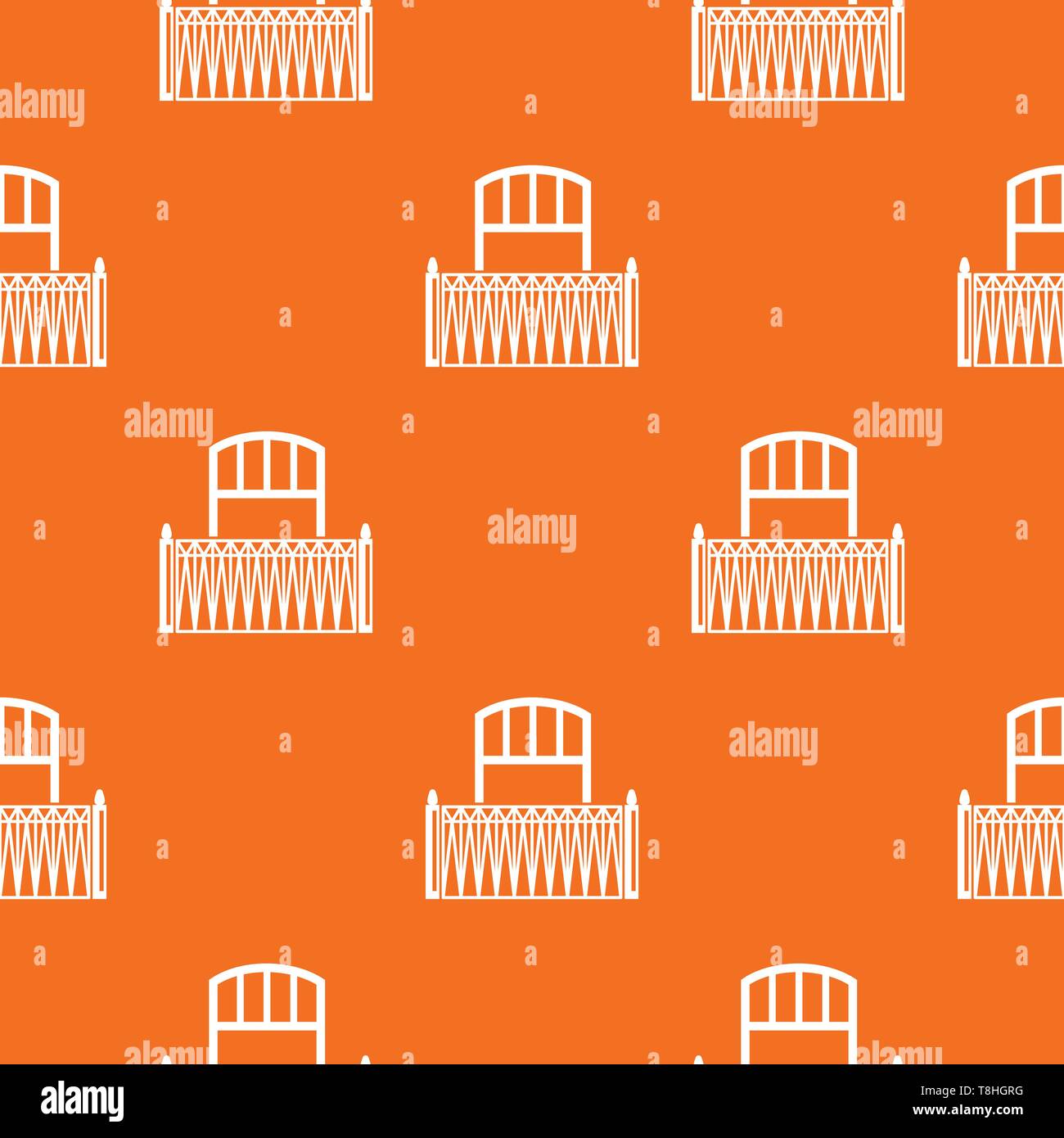Lattice balcony pattern vector orange Stock Vector