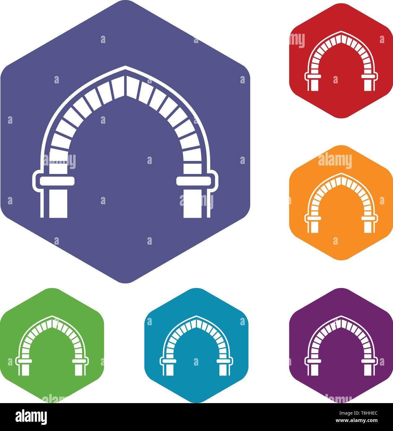 Antique arch icons vector hexahedron Stock Vector Image & Art - Alamy