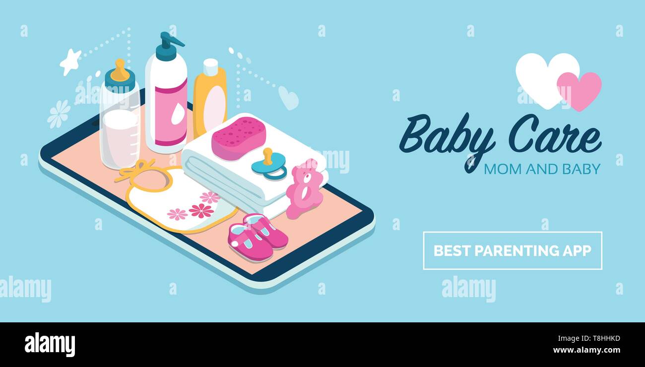 baby products on a digital touch screen 
