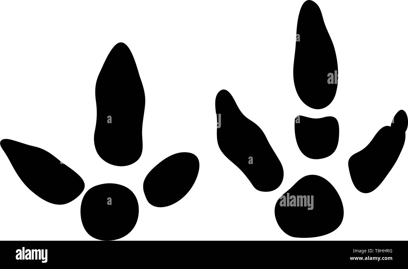 Bustard Footprint. Black Silhouette Design. Vector Illustration. Stock Vector