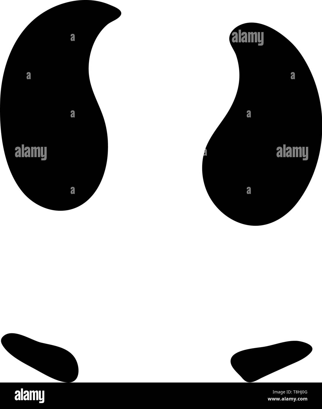 Reindeer Footprint. Black Silhouette Design. Vector Illustration. Stock Vector