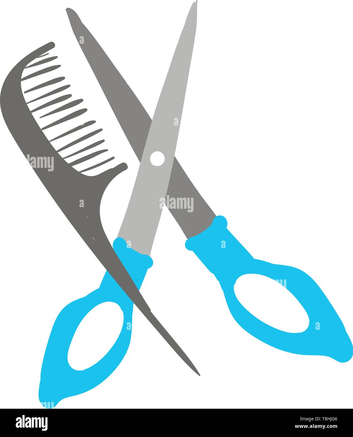 scissors and comb vector